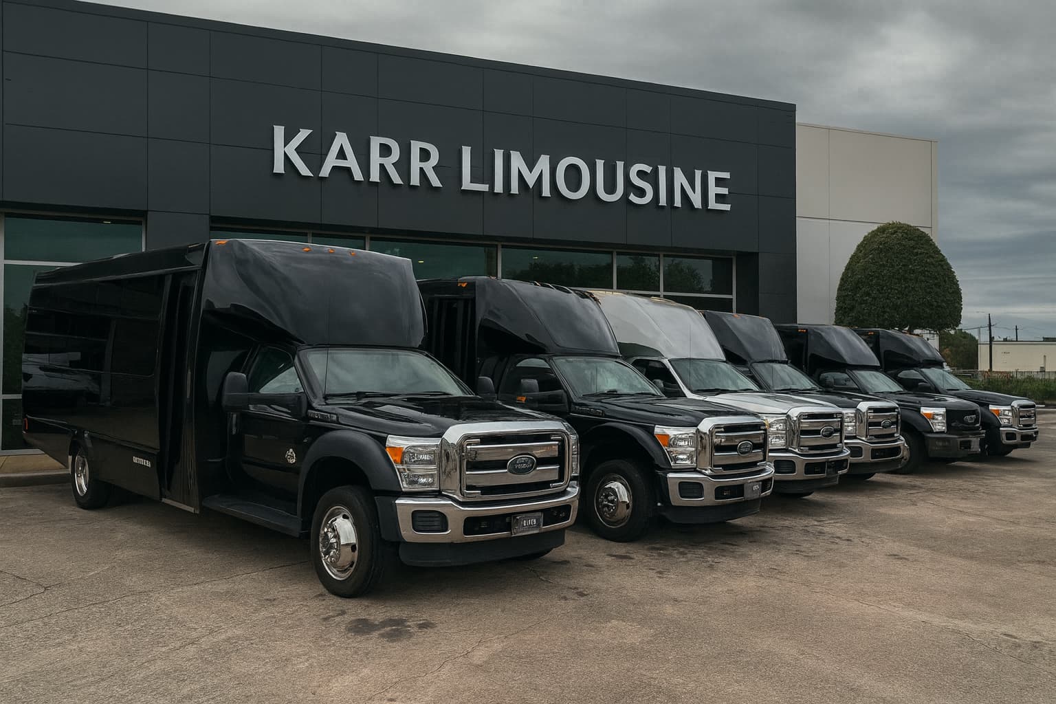 Motorcoach staged for group shuttle